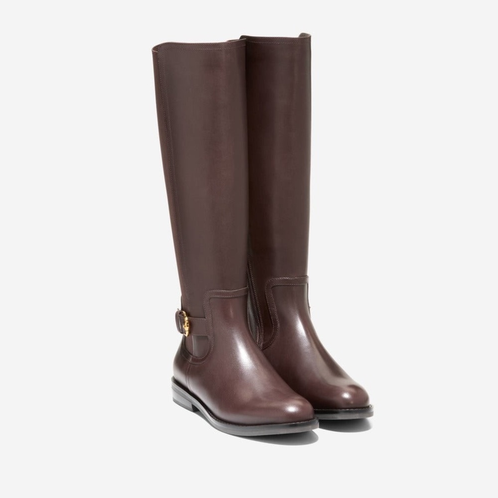 Cole Haan Celestina Brown Leather Knee High Boots 9.5